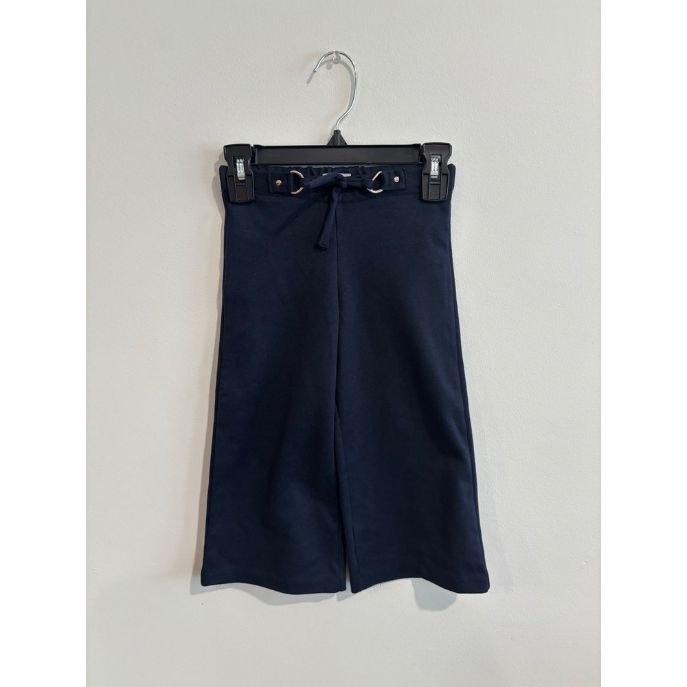 Mayoral Wide‎ Leg Trousers Kids girls  3 Navy Blue Gold D-Ring Detail pants